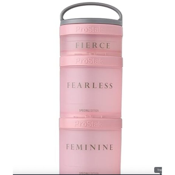 BlenderBottle ProStak Pink FIERCE FEARLESS FEMININE 3 Pack Storage Containers - Picture 1 of 13